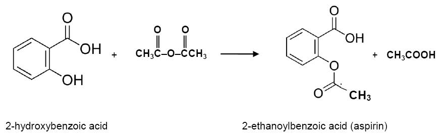 Equation for the preparation of aspirin